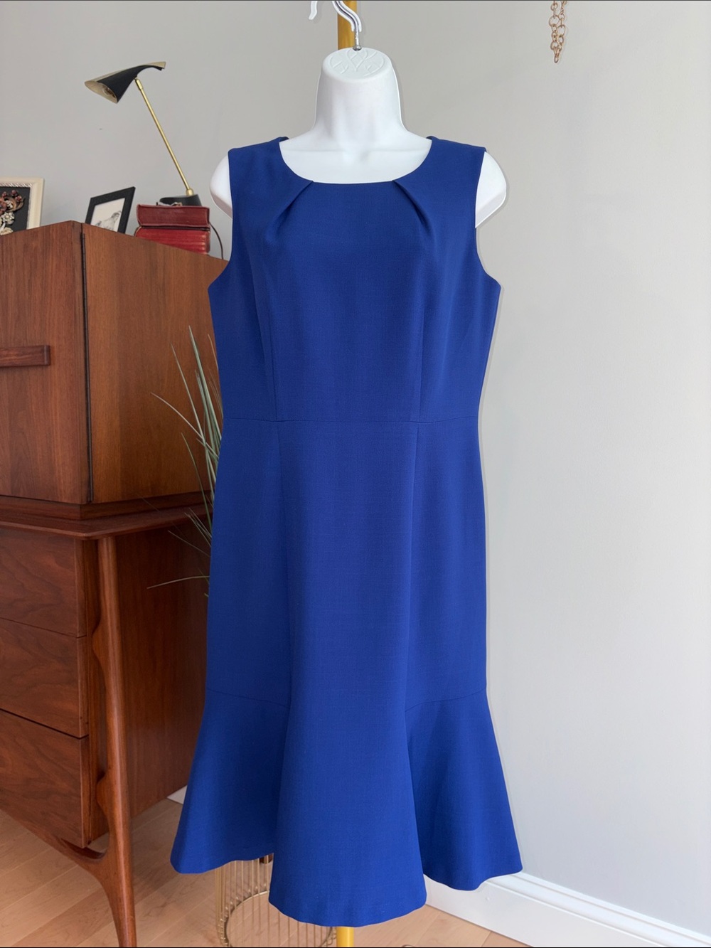 Sleeveless Royal Blue Fit-and-Flare Dress